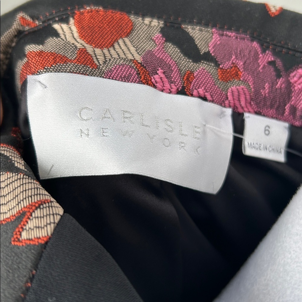 Carlisle New York floral jacquard blazer black multicolor size 6 - Picture 2 of 13